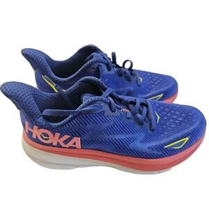 Hoka Womens Clifton 9 Running Shoes - Evening Sky/Coral - Size 8.5B Athletic Gym